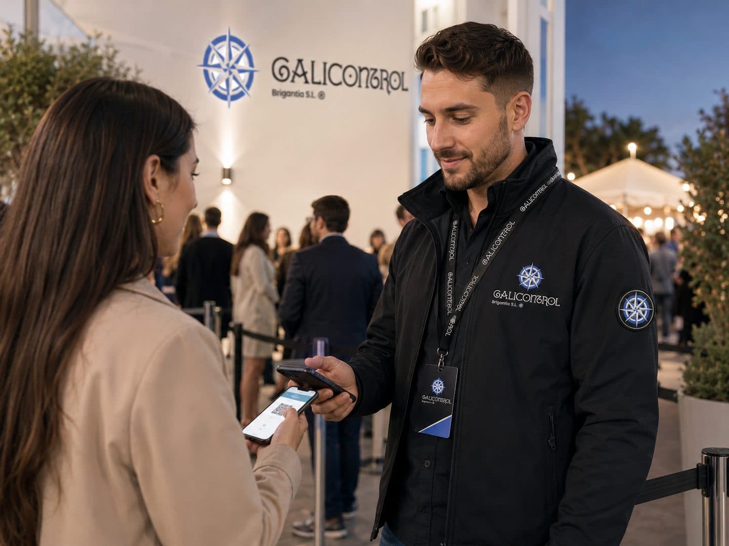 Personal de GaliControl en el punto de acceso de un recinto
